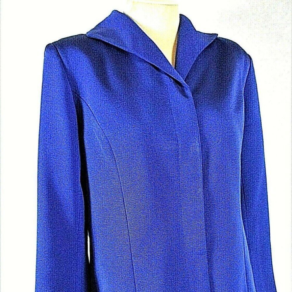 Victor Costa womens M blue button up jacket (B9)E1